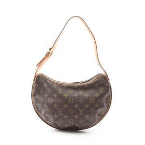 Louis Vuitton Croissant Shoulder Bag Canvas Leather Monogram Brown